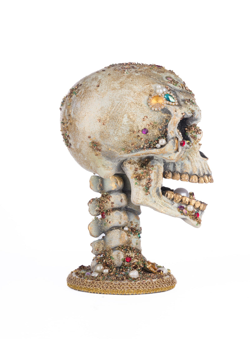 Quirks! Seasonal Decor, Halloween Treacherous Treasure Tall Skull Tabletop