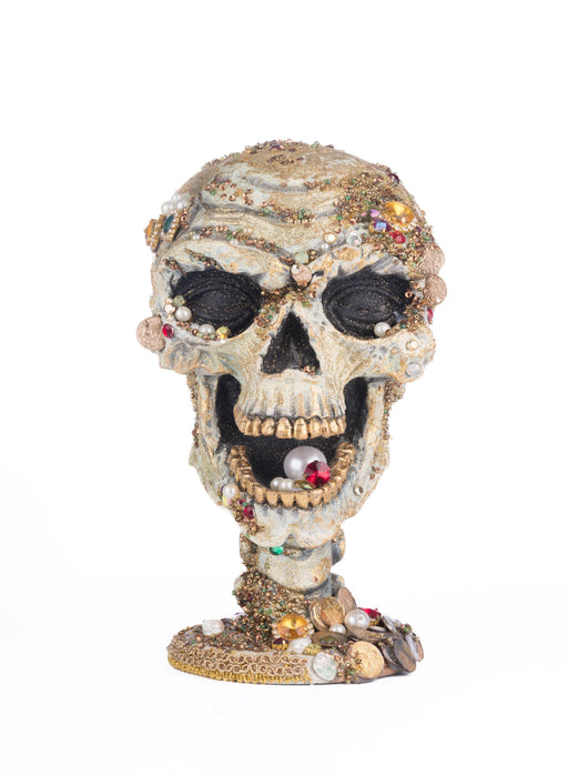 Quirks! Seasonal Decor, Halloween Treacherous Treasure Tall Skull Tabletop