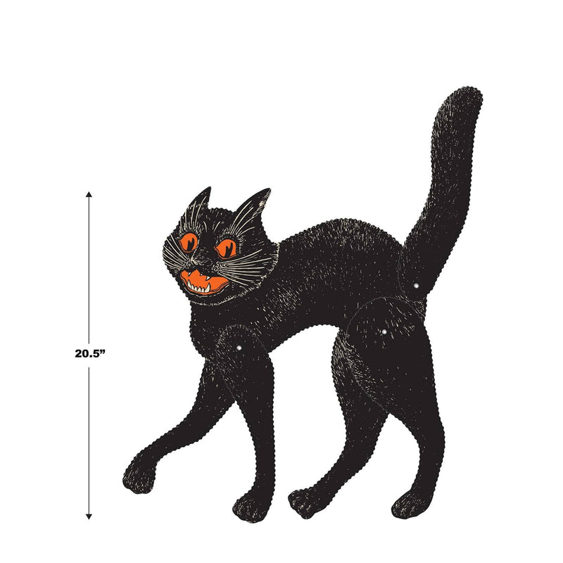 Quirks! Seasonal Decor, Halloween Vintage 30" Halloween Jointed Scratch Cat by Beistle