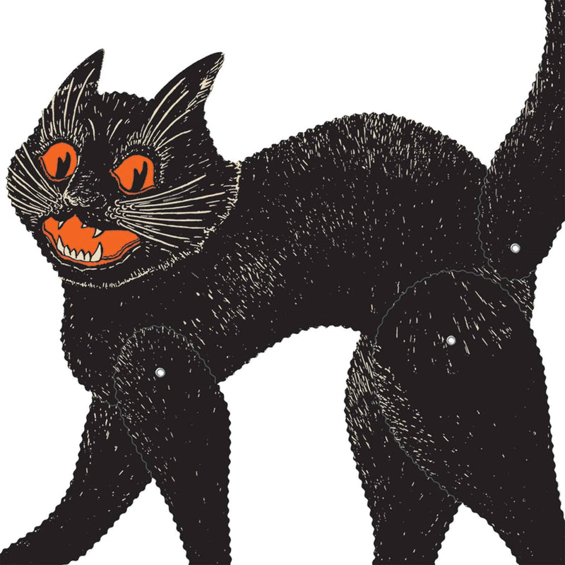 Quirks! Seasonal Decor, Halloween Vintage 30" Halloween Jointed Scratch Cat by Beistle