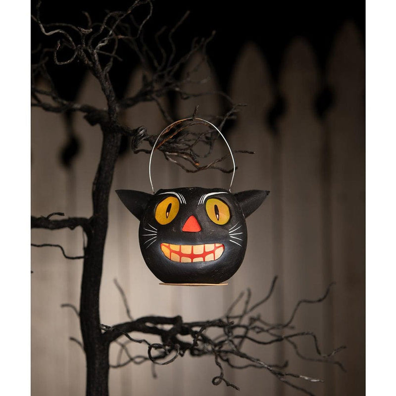 Quirks! Seasonal Decor, Halloween Vintage Cat Bucket Small by Bethany Lowe Designs