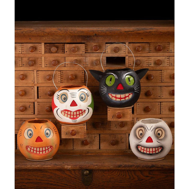 Quirks! Seasonal Decor, Halloween Vintage Cat Bucket Small by Bethany Lowe Designs