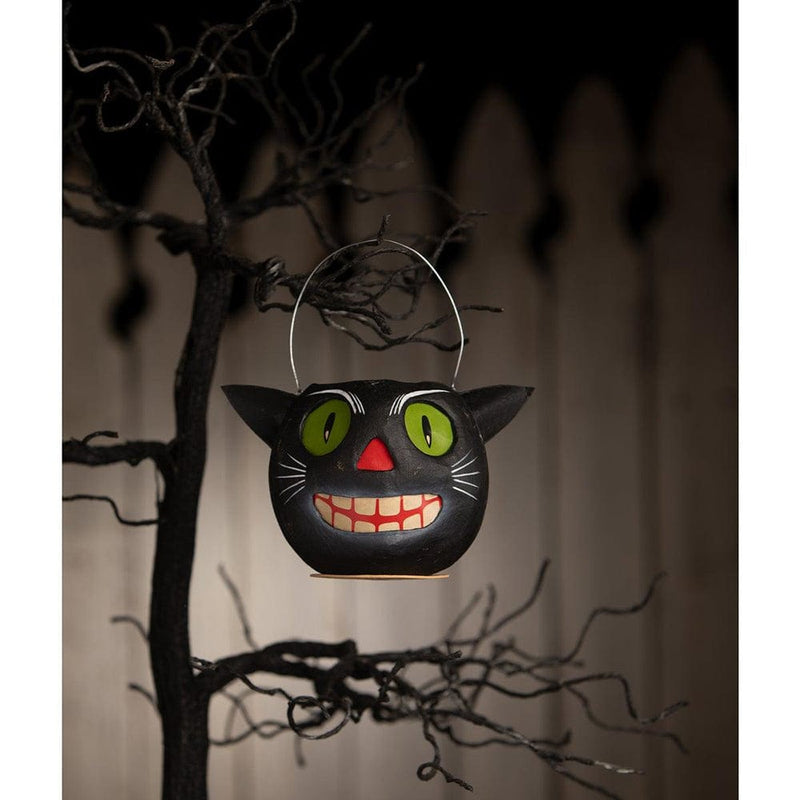 Quirks! Seasonal Decor, Halloween Vintage Cat Bucket Small by Bethany Lowe Designs