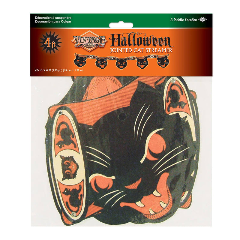Quirks! Seasonal Decor, Halloween Vintage Halloween Jointed Cat Streamer by Beistle