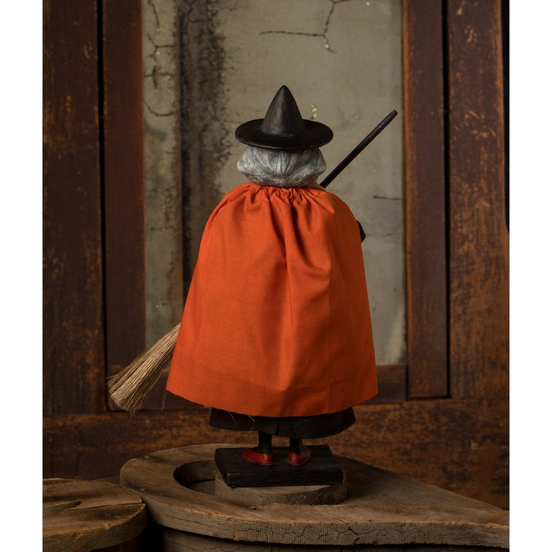 Quirks! Seasonal Decor, Halloween Vintage Witch with Broom Container by Bethany Lowe Designs