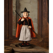 Quirks! Seasonal Decor, Halloween Vintage Witch with Broom Container by Bethany Lowe Designs
