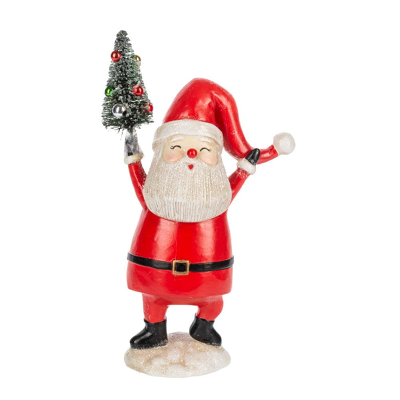 Quirks! Seasonal Decor Holly Jolly Santa Figurines Set of 2