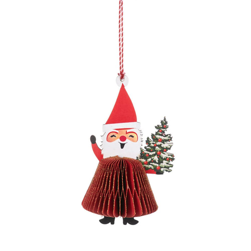 Quirks! Seasonal Decor Honeycomb Santa Ornaments Set of 3