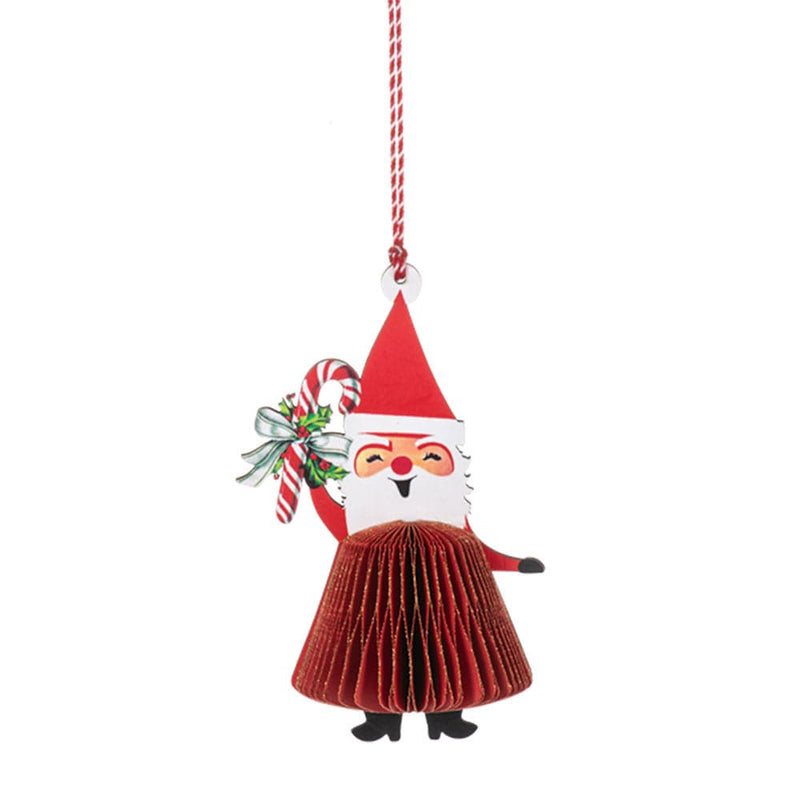 Quirks! Seasonal Decor Honeycomb Santa Ornaments Set of 3
