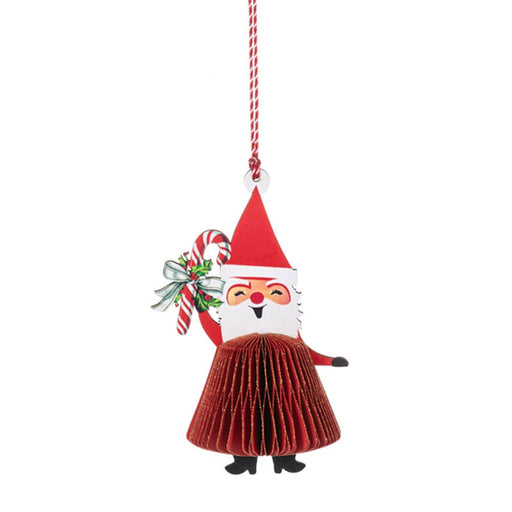 Quirks! Seasonal Decor Honeycomb Santa Ornaments Set of 3