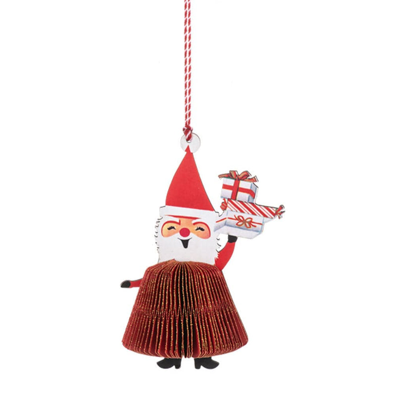 Quirks! Seasonal Decor Honeycomb Santa Ornaments Set of 3