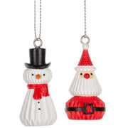 Quirks! Seasonal Decor Honeycomb Santa & Snowman Ornaments Set of 2