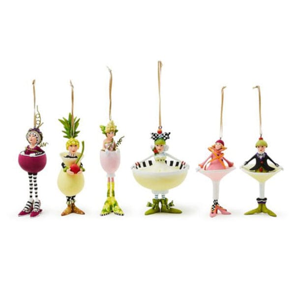 Quirks! Seasonal Decor Patience Brewster Mini Cocktail Ornaments, Set of 6