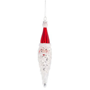 Quirks! Seasonal Decor Santa Icicle Blown Glass Ornaments Set of 4