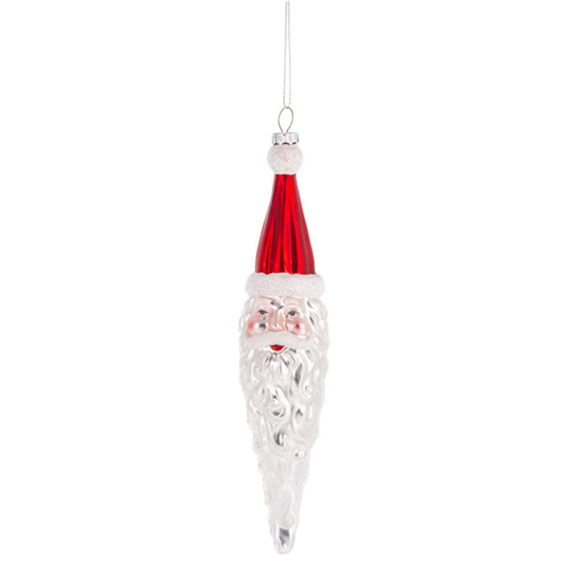 Quirks! Seasonal Decor Santa Icicle Blown Glass Ornaments Set of 4