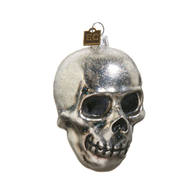 Quirks! Seasonal Decor Skully Glass Ornament by Eric Cortina