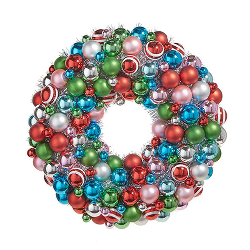 Quirks! Seasonal Decor Vintage Ornament And Tinsel Wreath 20"