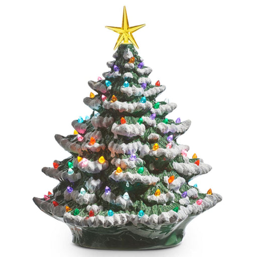 Quirks! Seasonal & Holiday Decorations 13" Vintage Lighted Ceramic Tree w/ Timer