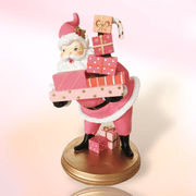 Quirks! Seasonal & Holiday Decorations 14" Pink Retro Santa w/ Gifts by December Diamonds