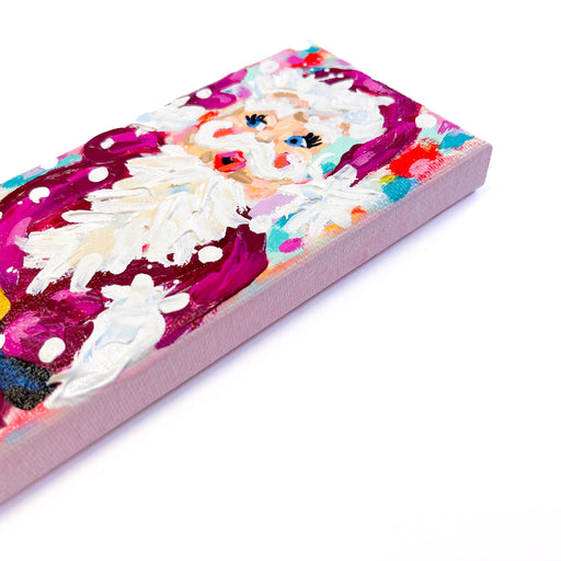 Quirks! Seasonal & Holiday Decorations Burgundy Vintage Santa Claus Original Painting