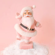 Quirks! Seasonal & Holiday Decorations Dancing Flocked Dancing Santa | Light Pink