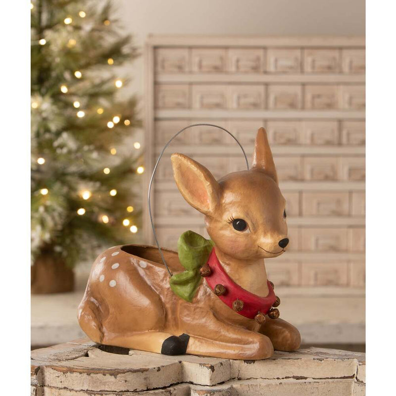 Quirks! Seasonal & Holiday Decorations Jingle Bell Reindeer Bucket by Bethany Lowe Designs