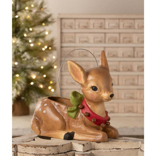 Quirks! Seasonal & Holiday Decorations Jingle Bell Reindeer Bucket by Bethany Lowe Designs