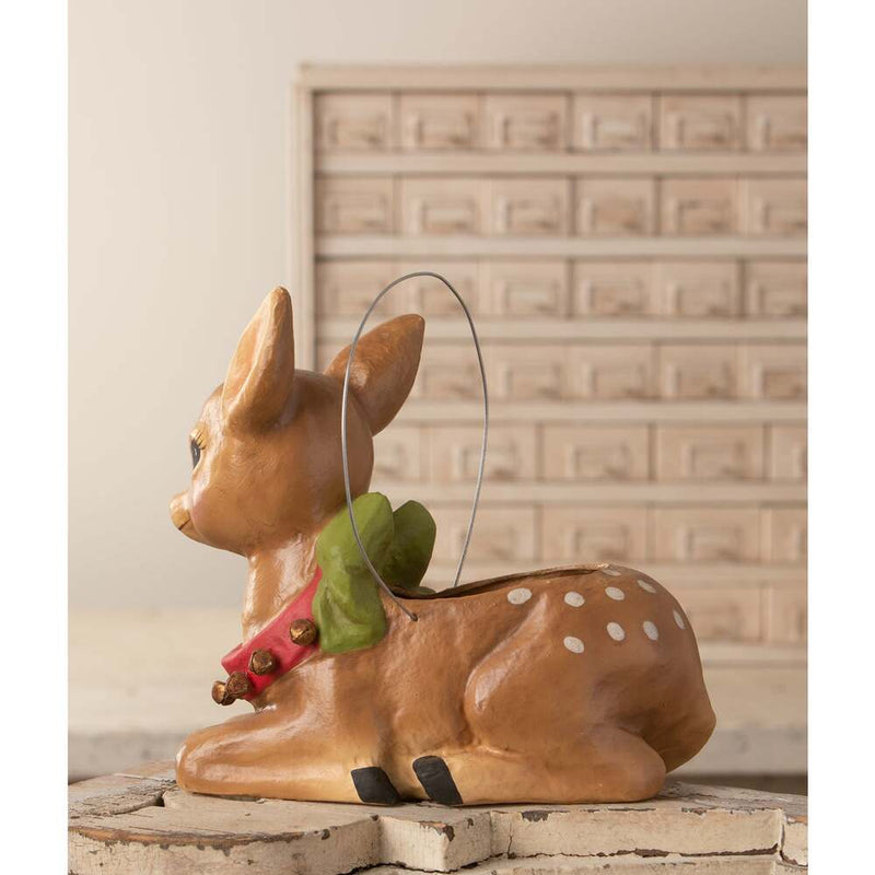 Quirks! Seasonal & Holiday Decorations Jingle Bell Reindeer Bucket by Bethany Lowe Designs