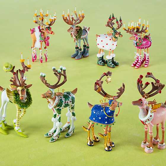 Quirks! Seasonal & Holiday Decorations MINI Dash Away Reindeer Ornaments SOLD INDIVIDUALLY by Patience Brewster