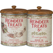 Quirks! Seasonal & Holiday Decorations Reindeer Treats Canister
