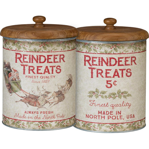 Quirks! Seasonal & Holiday Decorations Reindeer Treats Canister