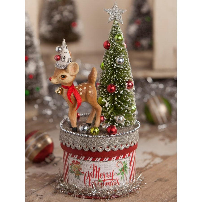 Quirks! Seasonal & Holiday Decorations Retro Deer on Box Small by Bethany Lowe Designs