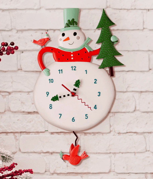 Quirks! Seasonal & Holiday Decorations Snowy Joy Pendulum Clock by Allen Designs