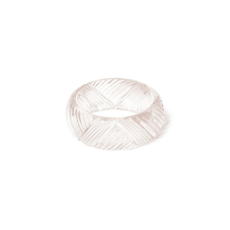 Quirks! Splendette Wide Crystal Heavy Carve Bangle by Splendette