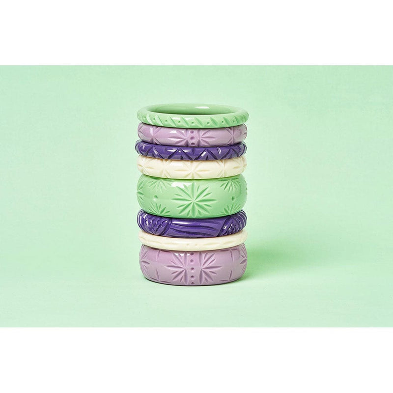 Quirks! Splendette Wide Tea Heavy Carve Bangle by Splendette