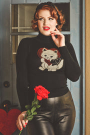Quirks! sweater Be Mine Turtleneck Sweater in Black - SMALL