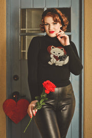 Quirks! sweater Be Mine Turtleneck Sweater in Black - SMALL