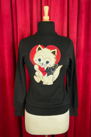 Quirks! sweater Be Mine Turtleneck Sweater in Black - SMALL