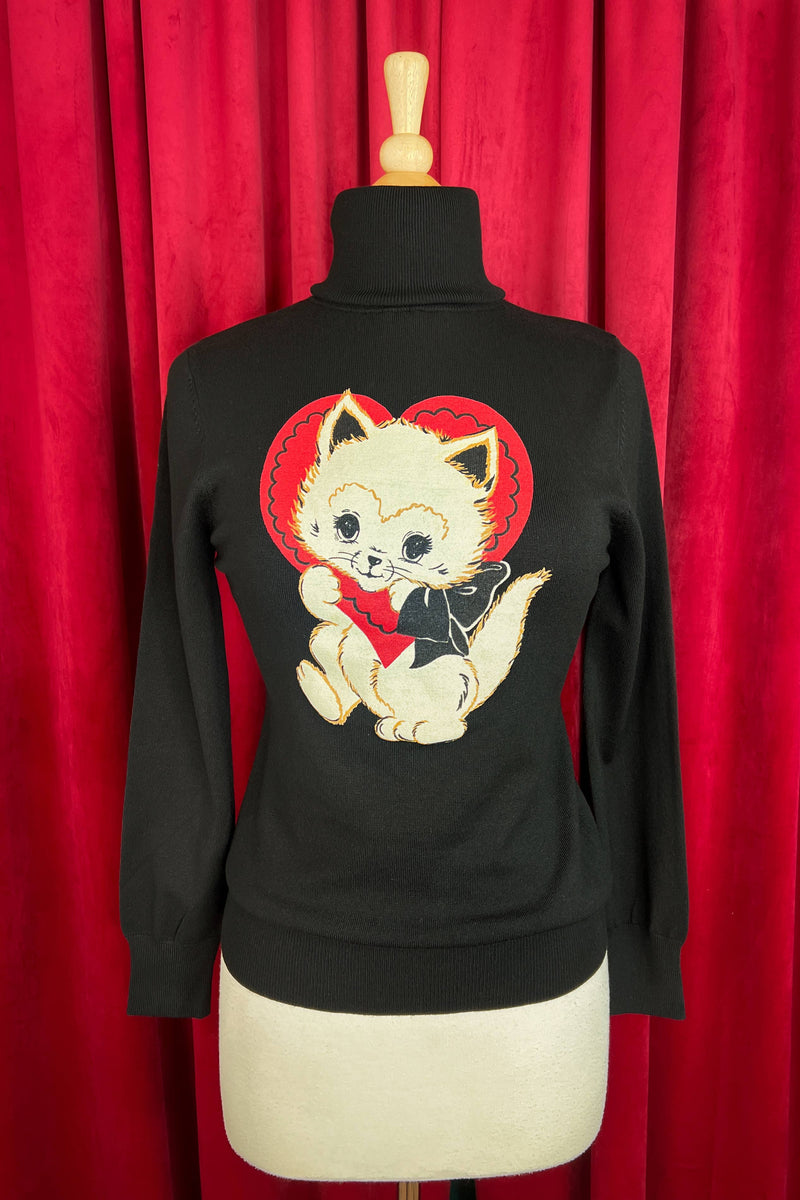 Quirks! sweater Be Mine Turtleneck Sweater in Black - SMALL
