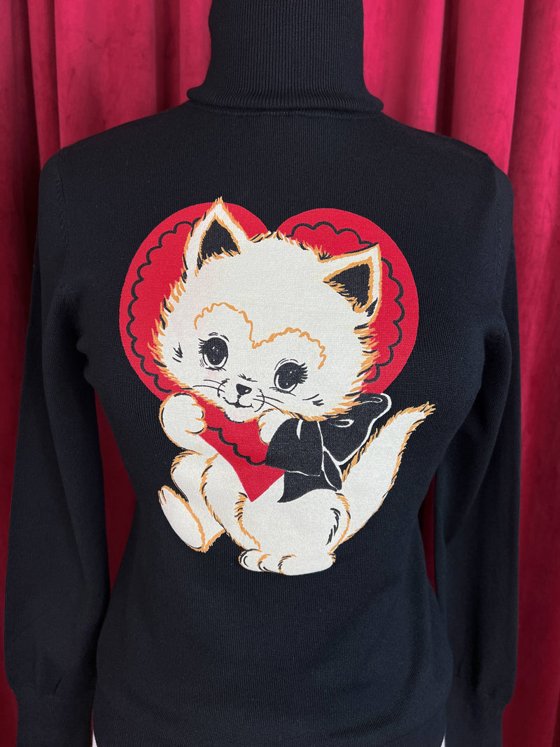 Quirks! sweater Be Mine Turtleneck Sweater in Black - SMALL