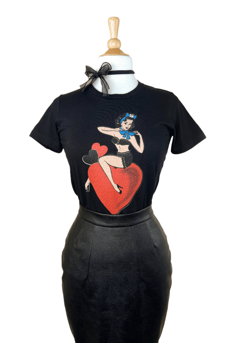 Quirks! T-shirt All My Love Fitted Tee in Black by Mischief Made