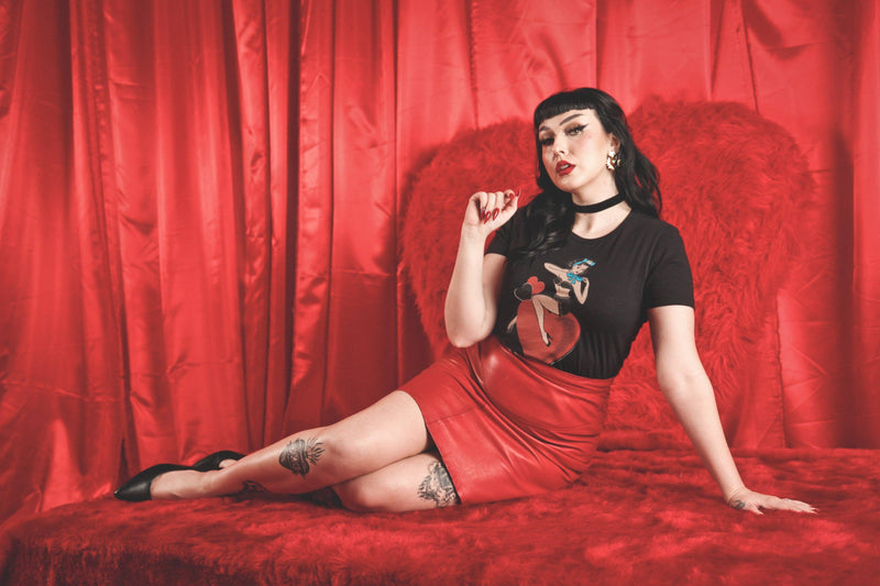 Quirks! T-shirt All My Love Fitted Tee in Black by Mischief Made