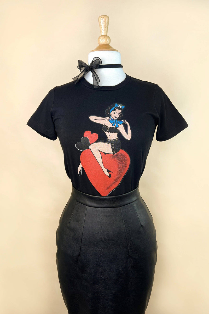 Quirks! T-shirt All My Love Fitted Tee in Black by Mischief Made