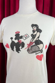 Quirks! T-shirt Bound To You Fitted Tee in Ivory LARGE