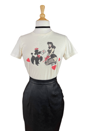 Quirks! T-shirt Bound To You Fitted Tee in Ivory LARGE