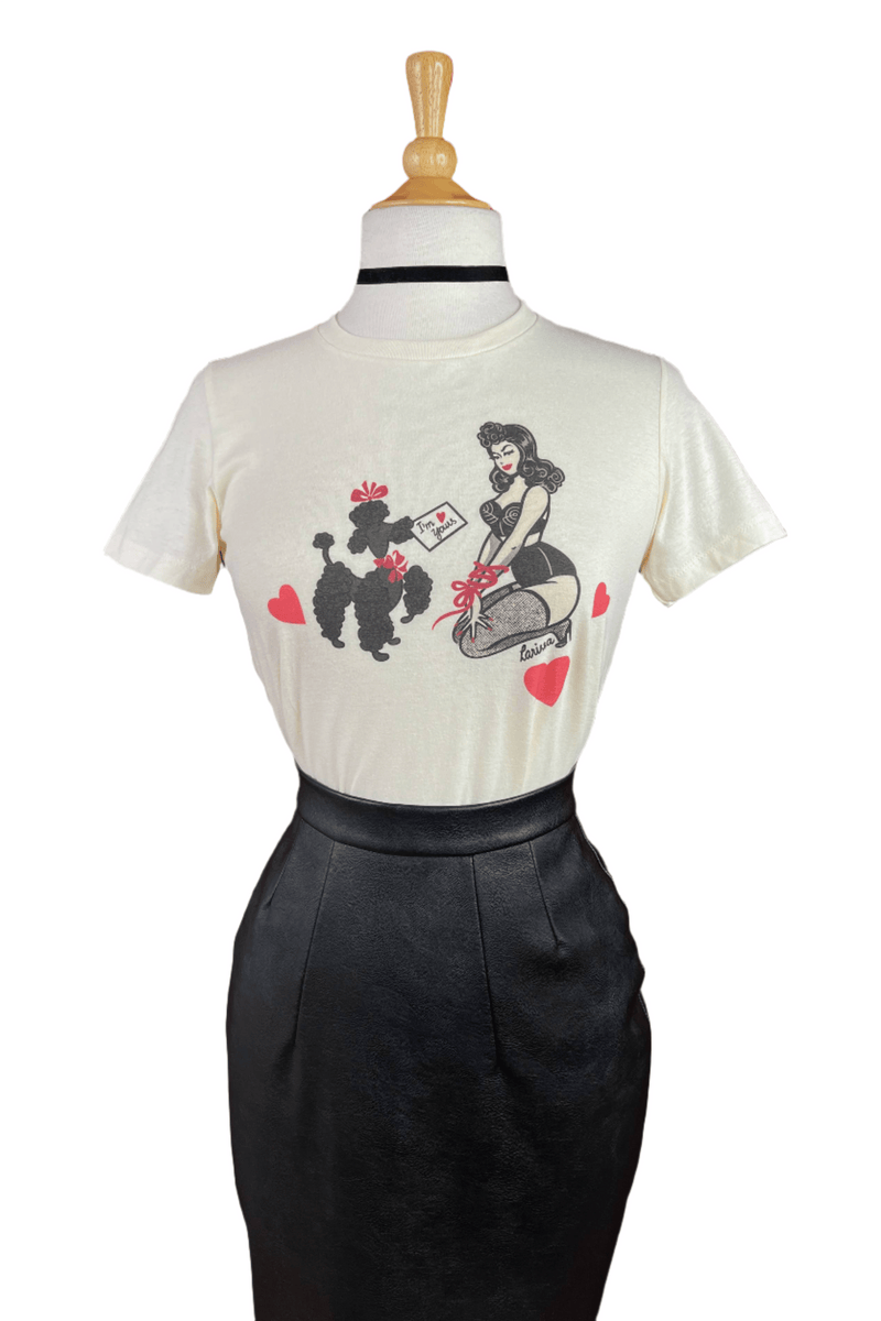 Quirks! T-shirt Bound To You Fitted Tee in Ivory LARGE