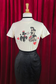 Quirks! T-shirt Bound To You Fitted Tee in Ivory LARGE