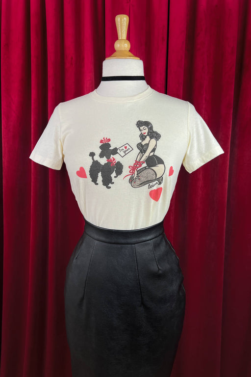 Quirks! T-shirt Bound To You Fitted Tee in Ivory LARGE