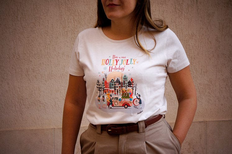 Quirks! T-shirt Holly Jolly Holiday T-Shirt by Laliblue