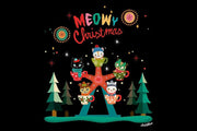 Quirks! T-shirt Meowy Christmas T-shirt by Laliblue
